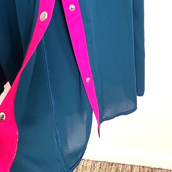 Pretty Little Thing Strapless Green Jumpsuit Pink Accent, Wide Leg Size 12, NWT - Picture 7 of 14